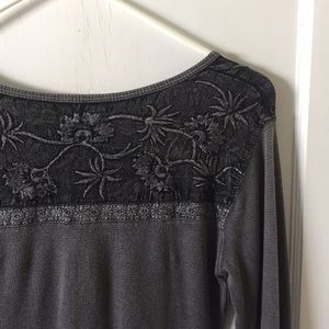 Lucky brand embroidered long sleeve tee